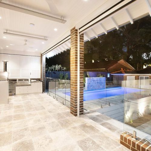 New build alfresco kitchen joinery beside a pool in a Sydney home
